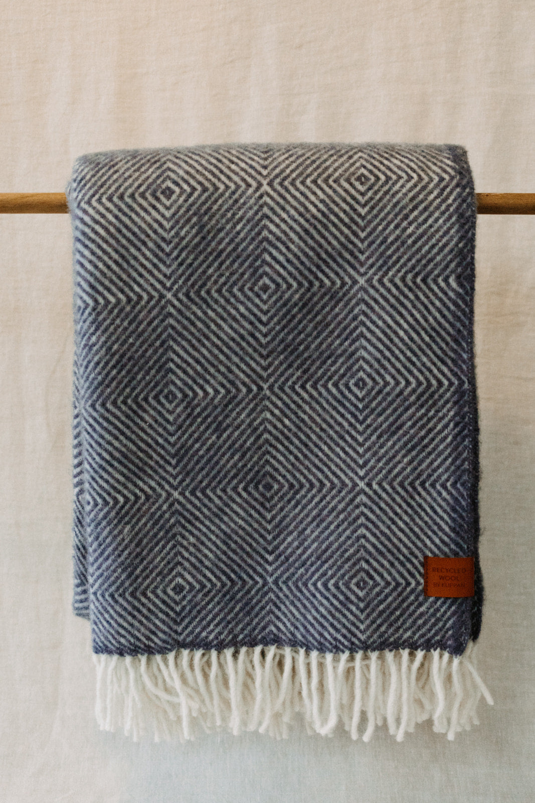 Diamond Recycled and Lambswool Blanket by Klippan is