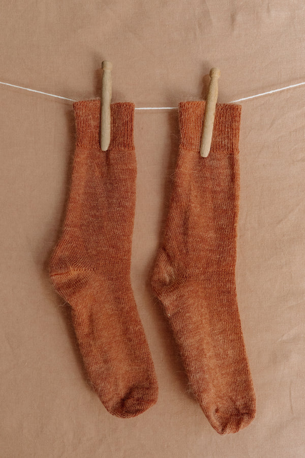 Oaken Mohair Socks Rust