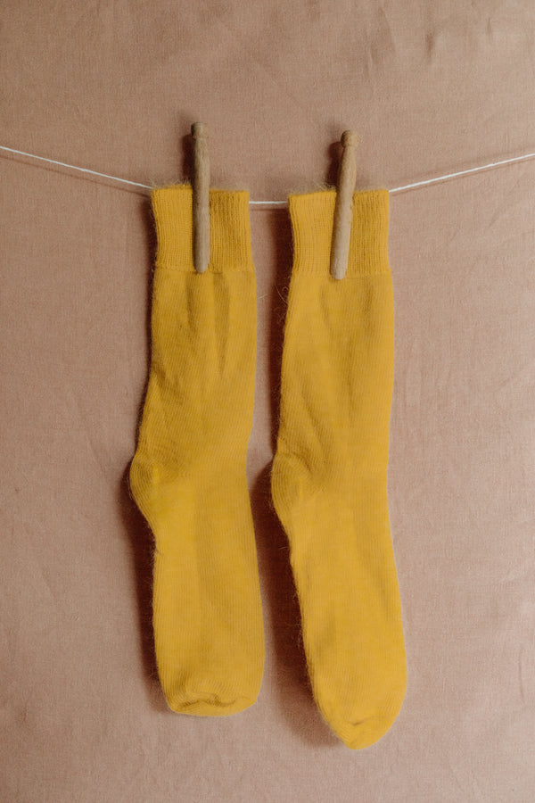 Oaken Mohair Socks Gold