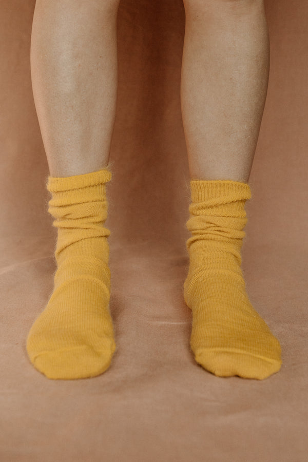Oaken Mohair Socks Gold