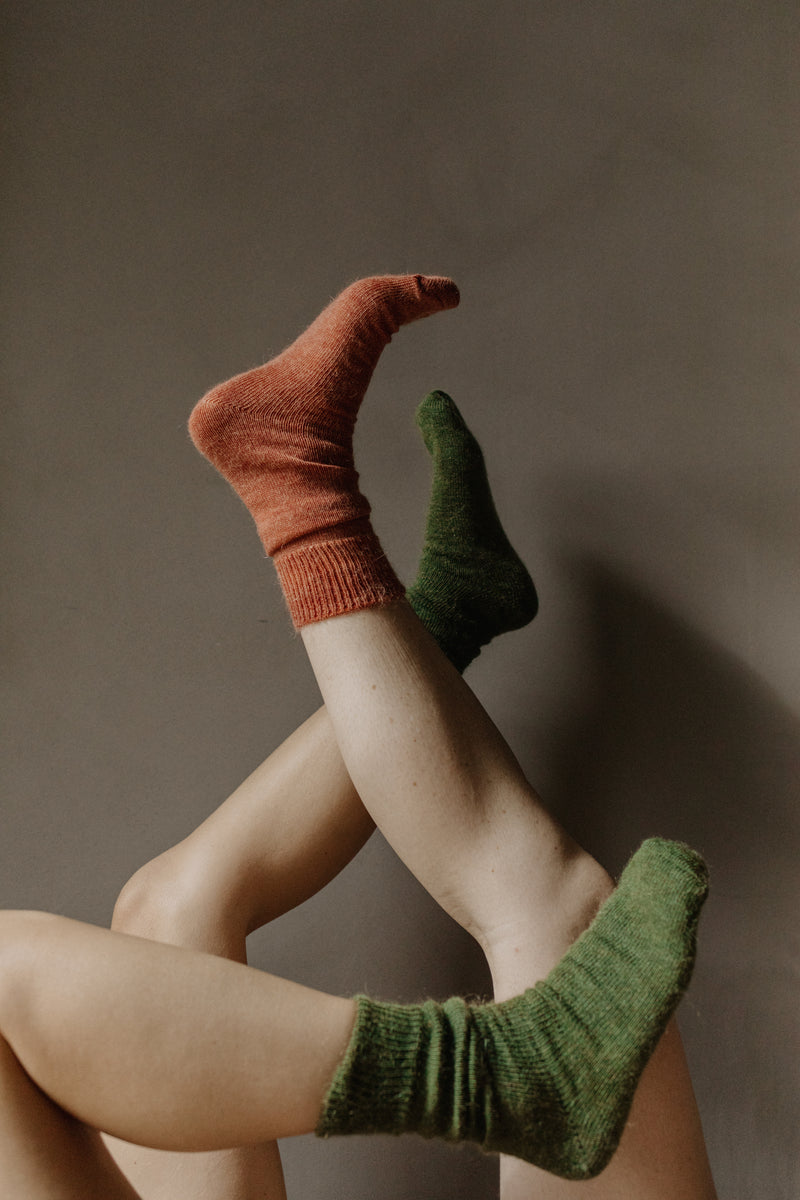 Oaken Mohair Socks Rust