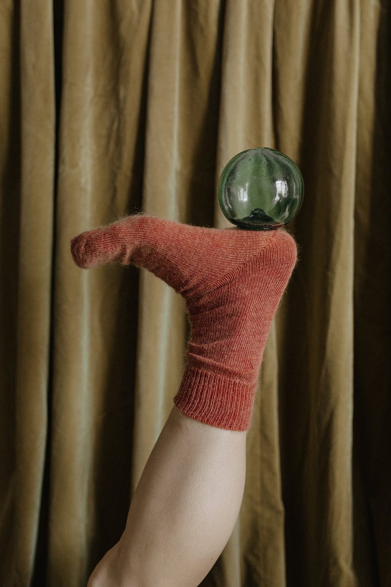 Oaken Mohair Socks Rust