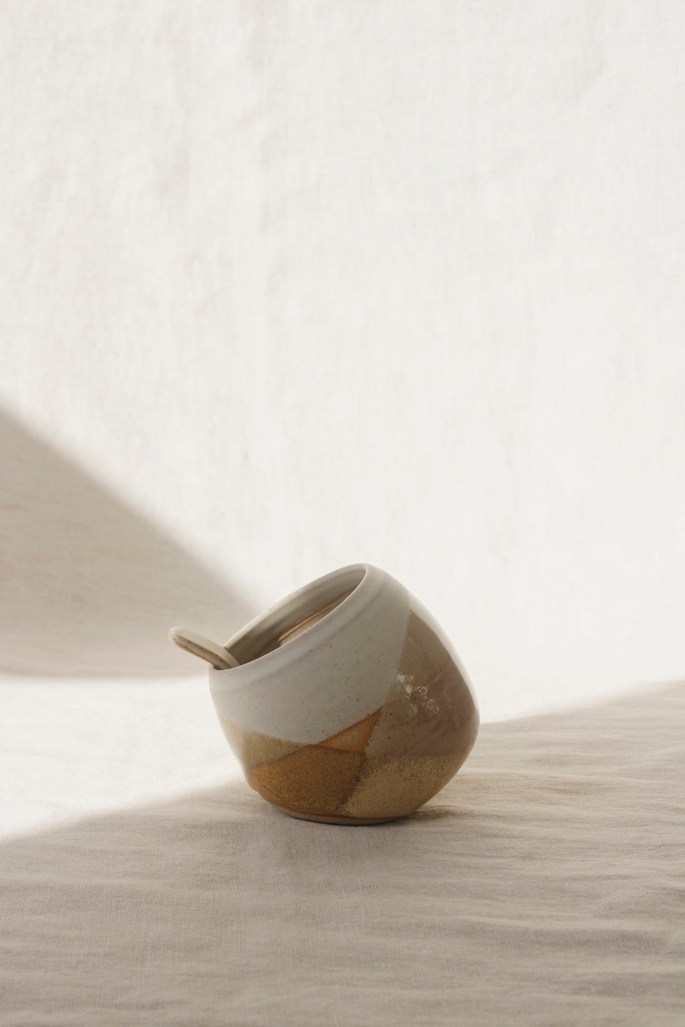 Liz Vidal Salt Pig | Dipped Glazes-Ceramic-Liz Vidal-Caramel-Ondine Ash