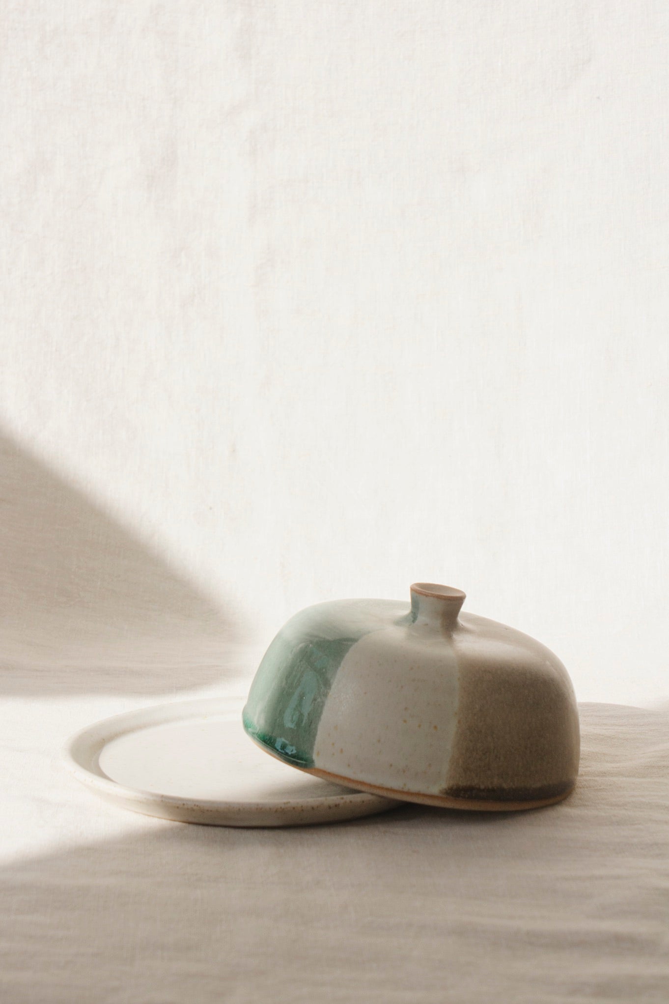 Liz Vidal Butter Dish | Dipped Glazes-Ceramic-Liz Vidal-Earth-Ondine Ash