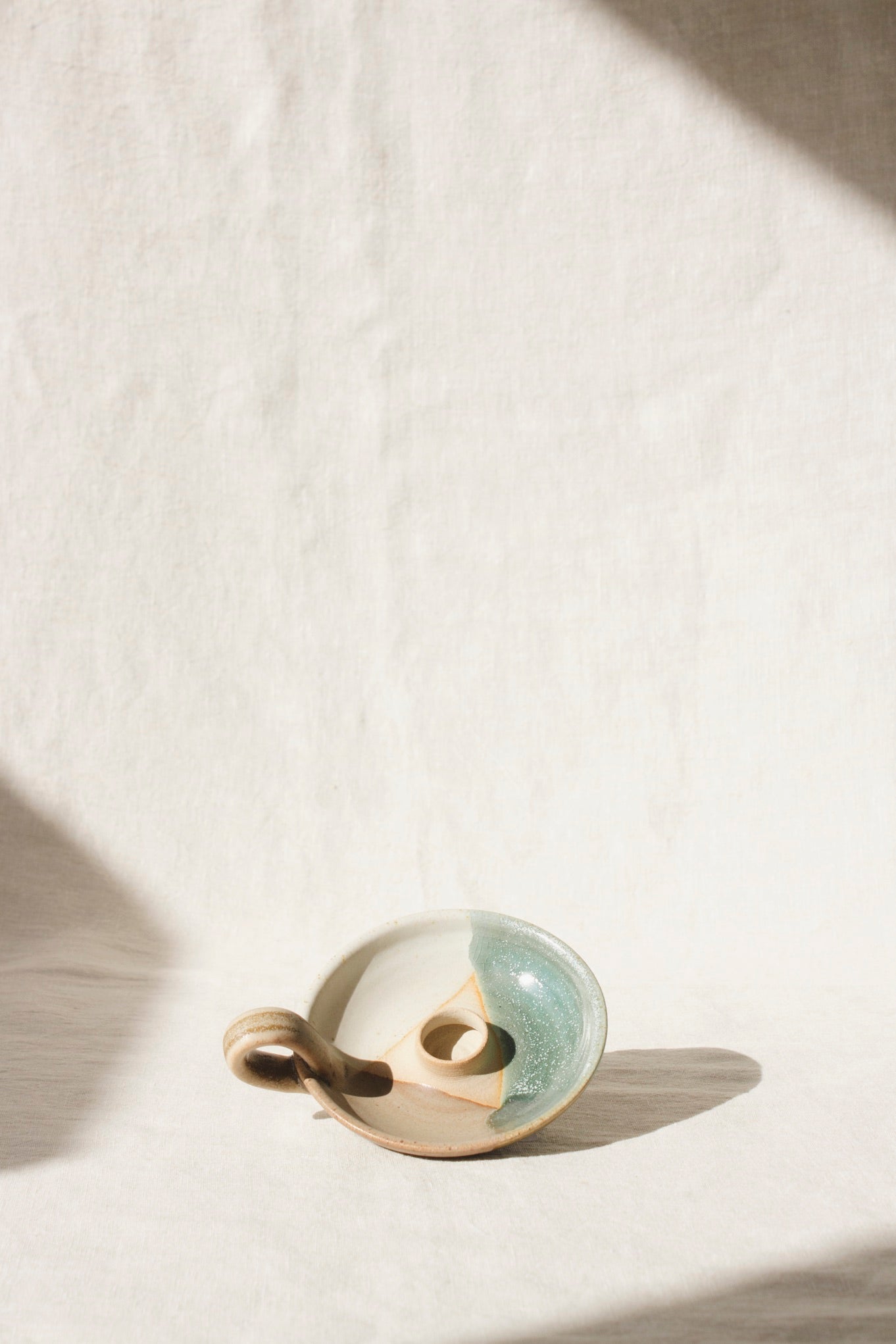 Liz Vidal Candle Holder | Dipped Glazes-Ceramic-Liz Vidal-Earth-Ondine Ash