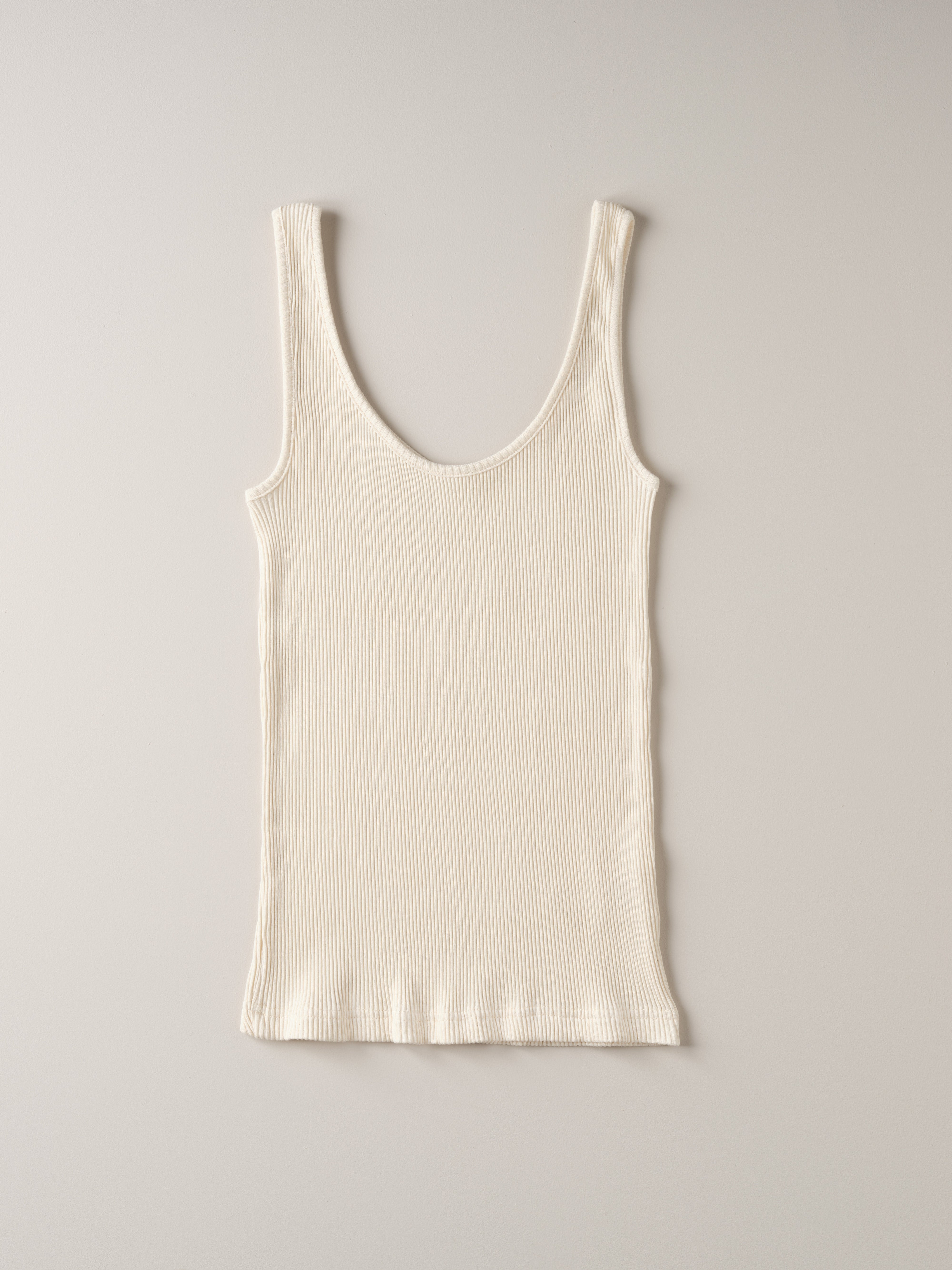 Pico Organic Cotton Vest | Rib Knit | Ecru