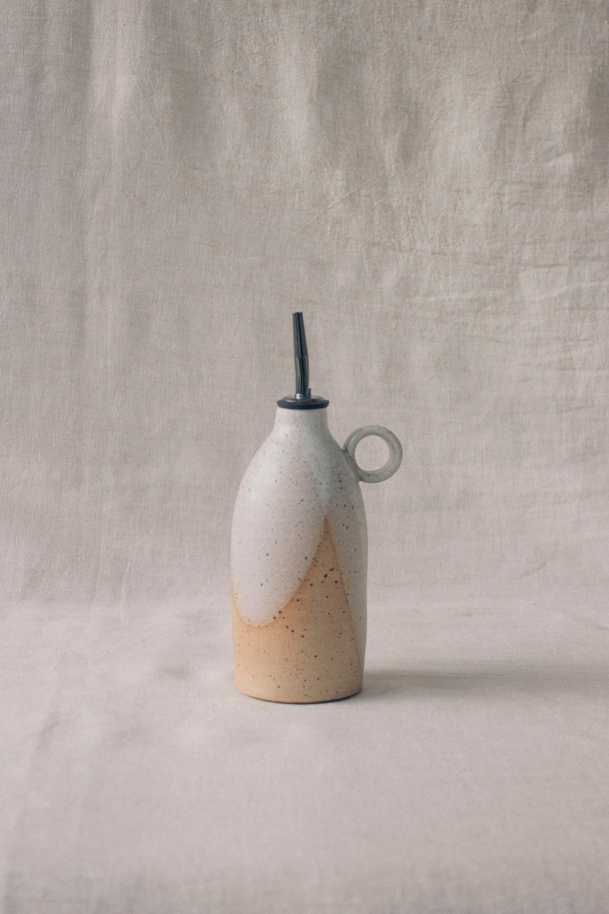 Wildwood Ceramic Studio Ceramic Oil Pourers-Ceramic-Wildwood Ceramic Studio-White Dipped-Matt-Ondine Ash