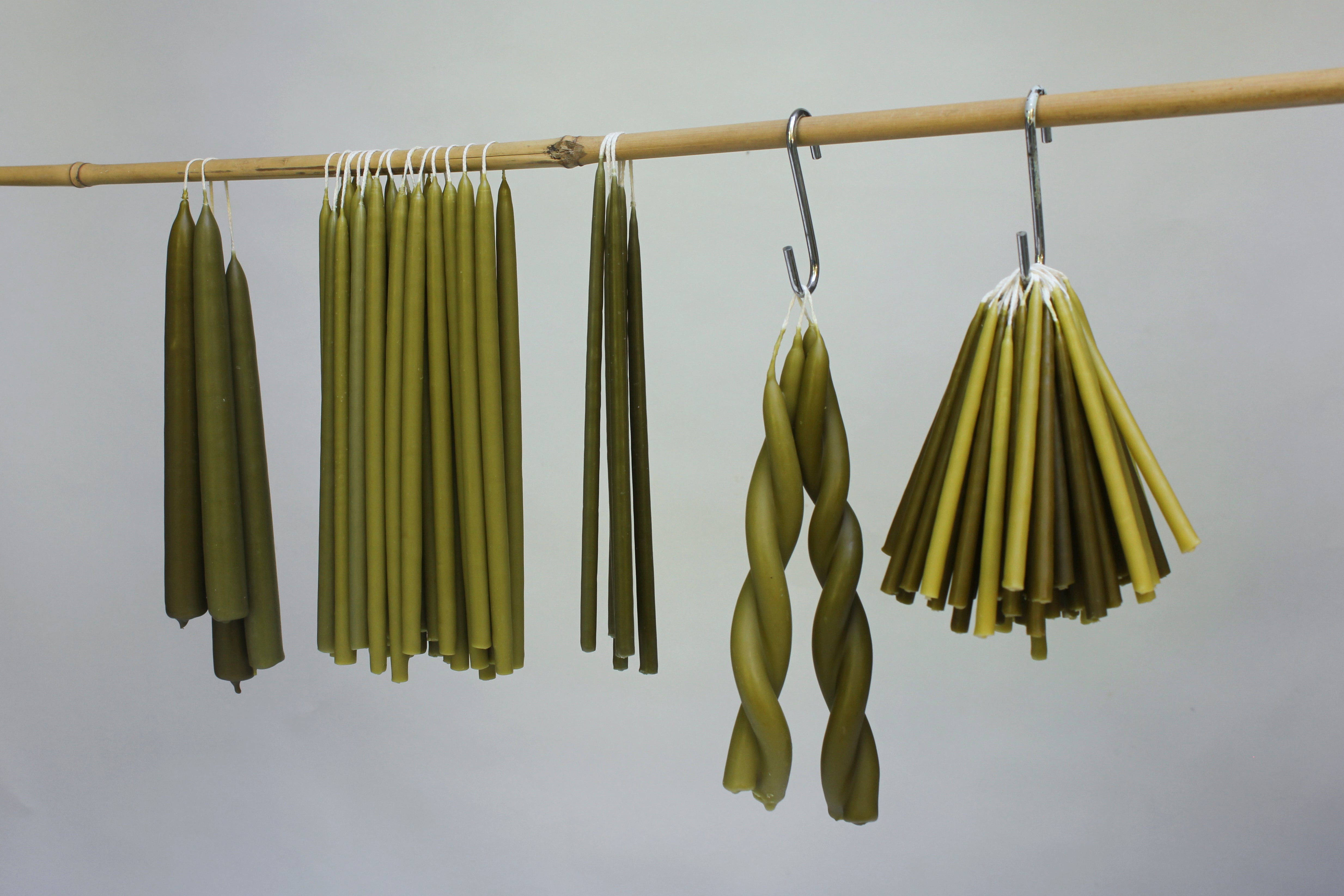Twisted Candles - Moss Green-Candles-Wax Atelier-Ondine Ash