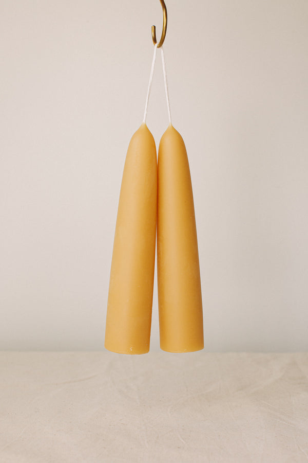 Beeswax Candles | Long Stubby Pair