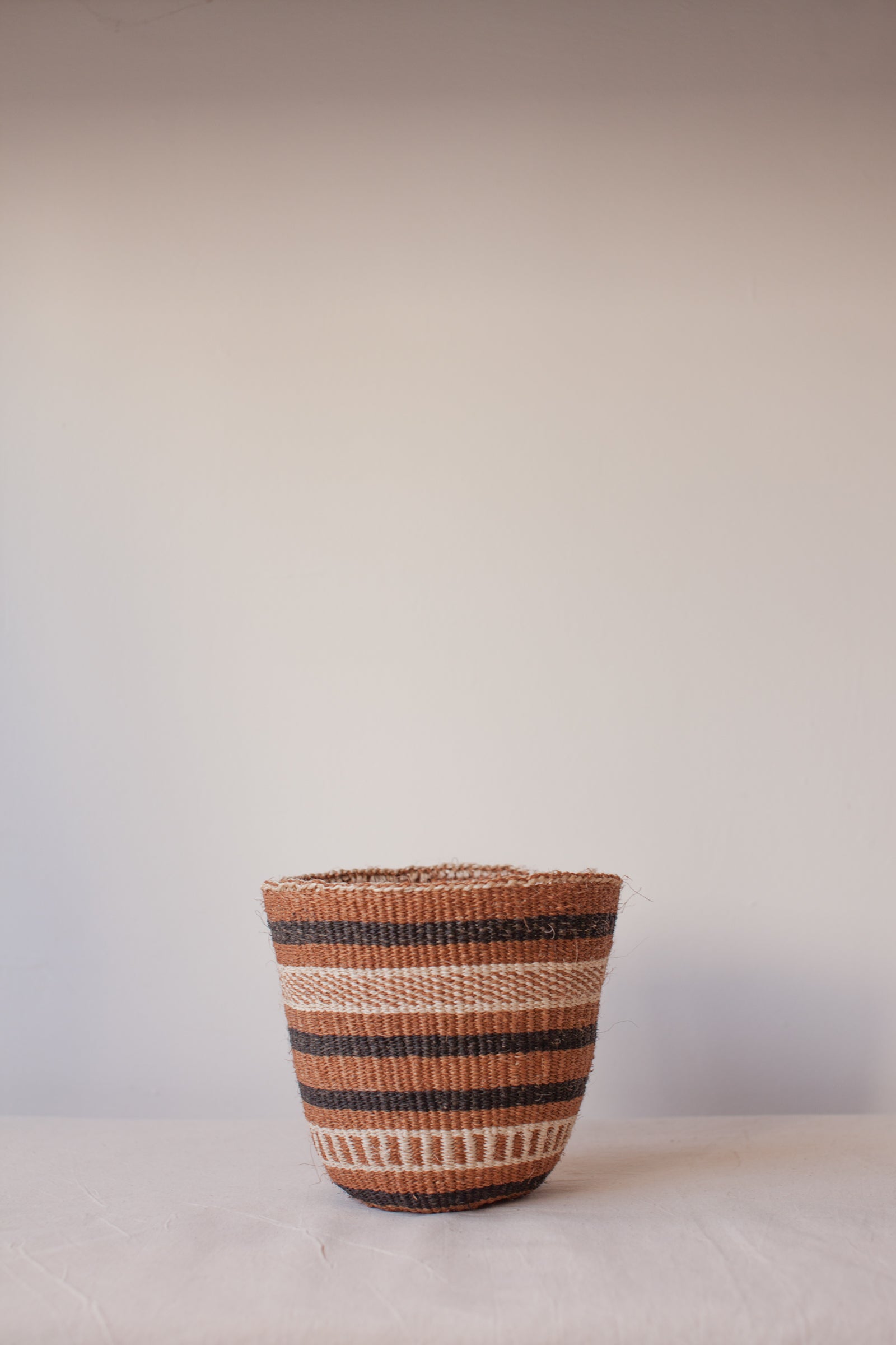Sisal Basket | Fine Striped Weave
