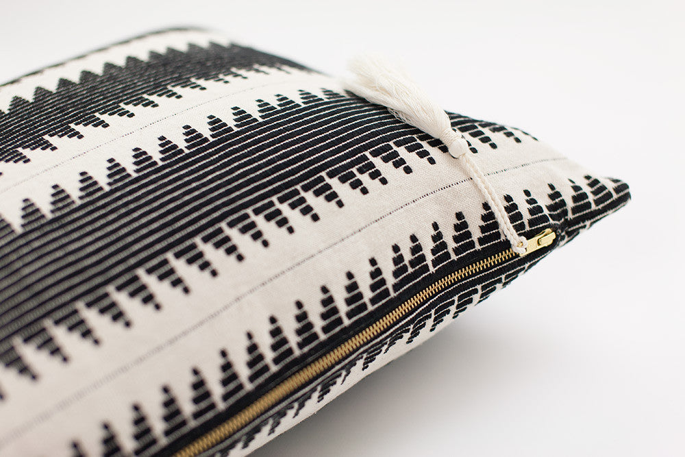 Jacquard Weave Cushion | Lulu | Zig Zag Stripe-Cushion-Ondine Ash-Ondine Ash