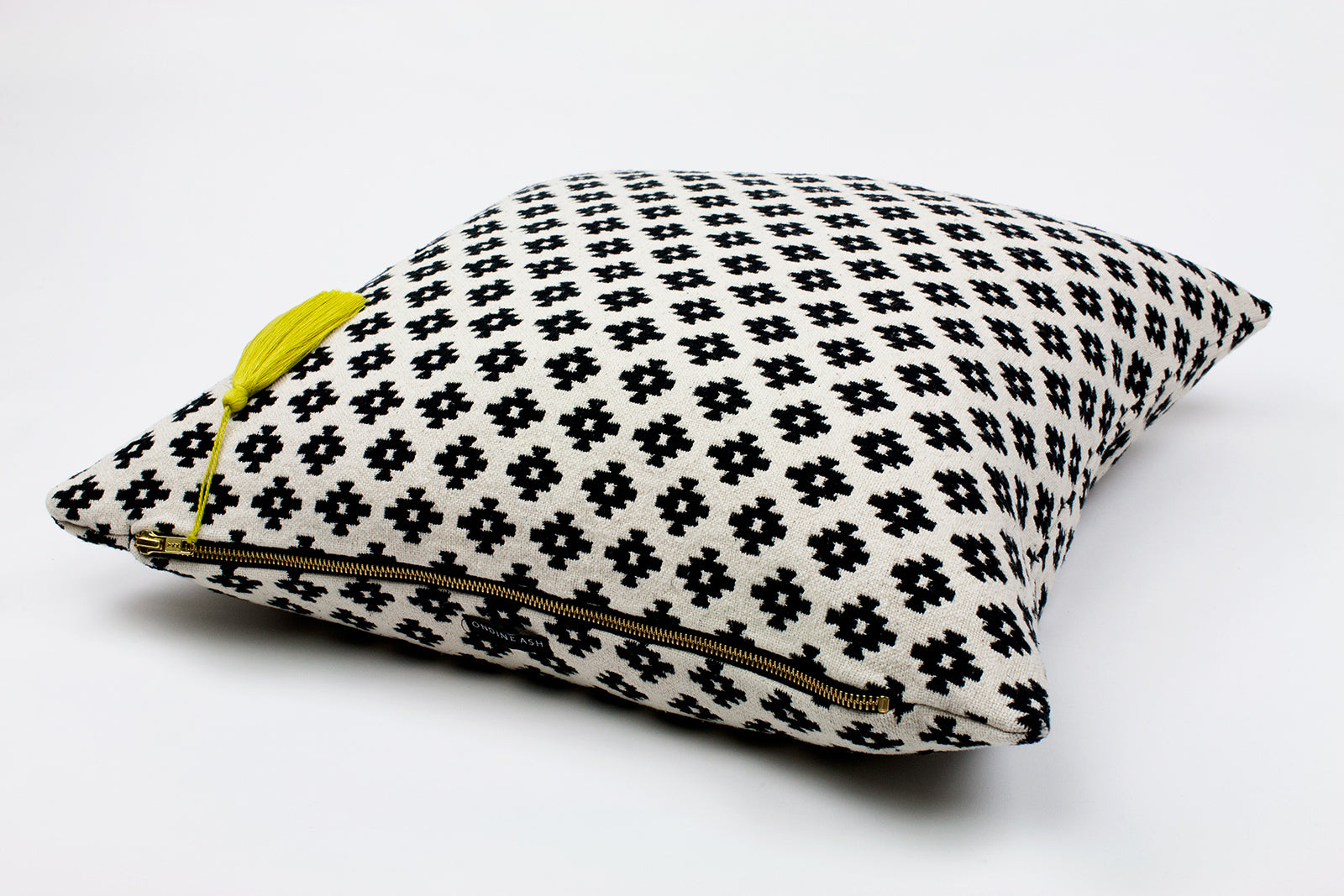 Lulu Pop Tassel Cushion-Cushion-Ondine Ash-Ondine Ash