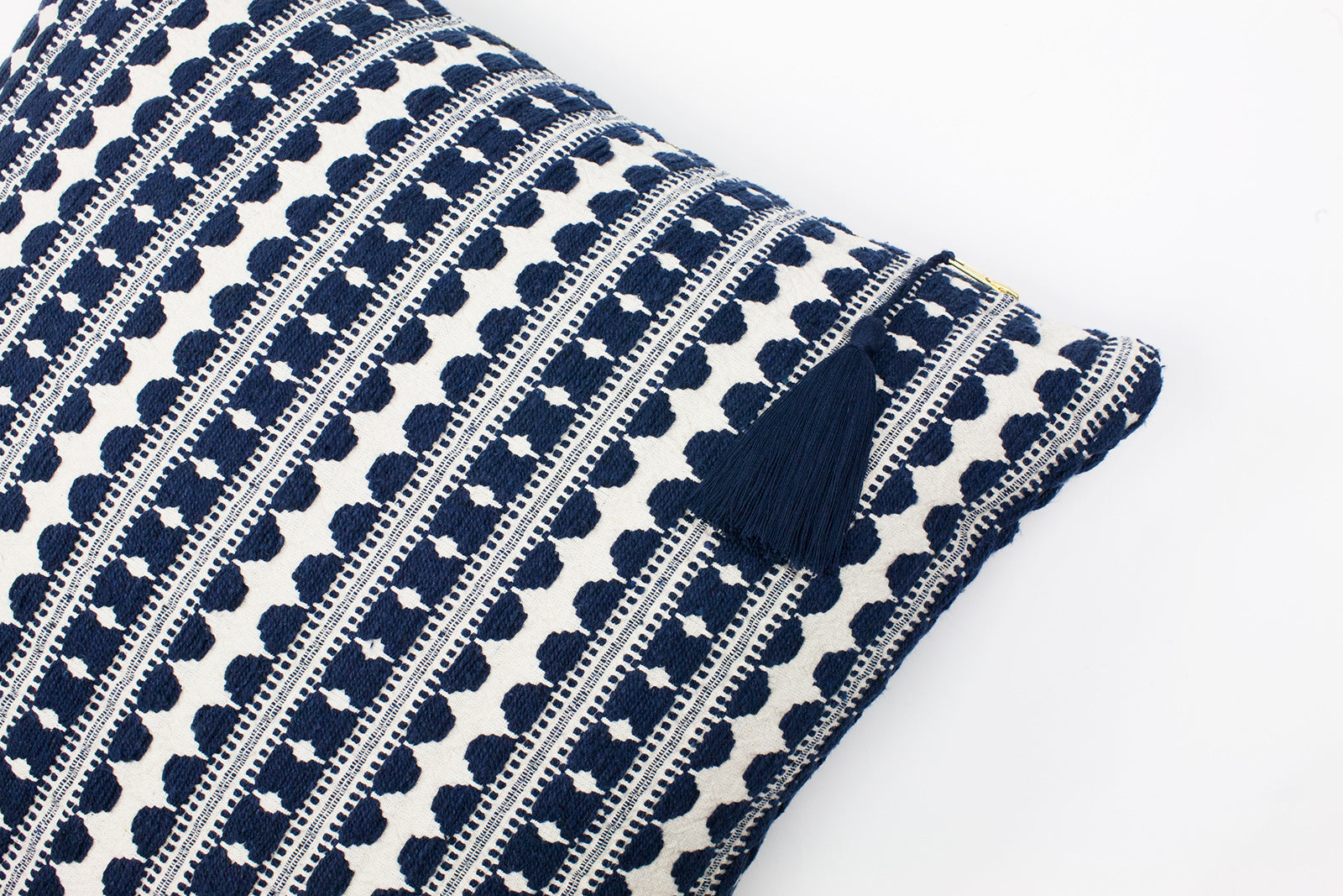 Lulu Navy Stripe Cushion-Cushion-Ondine Ash-Ondine Ash