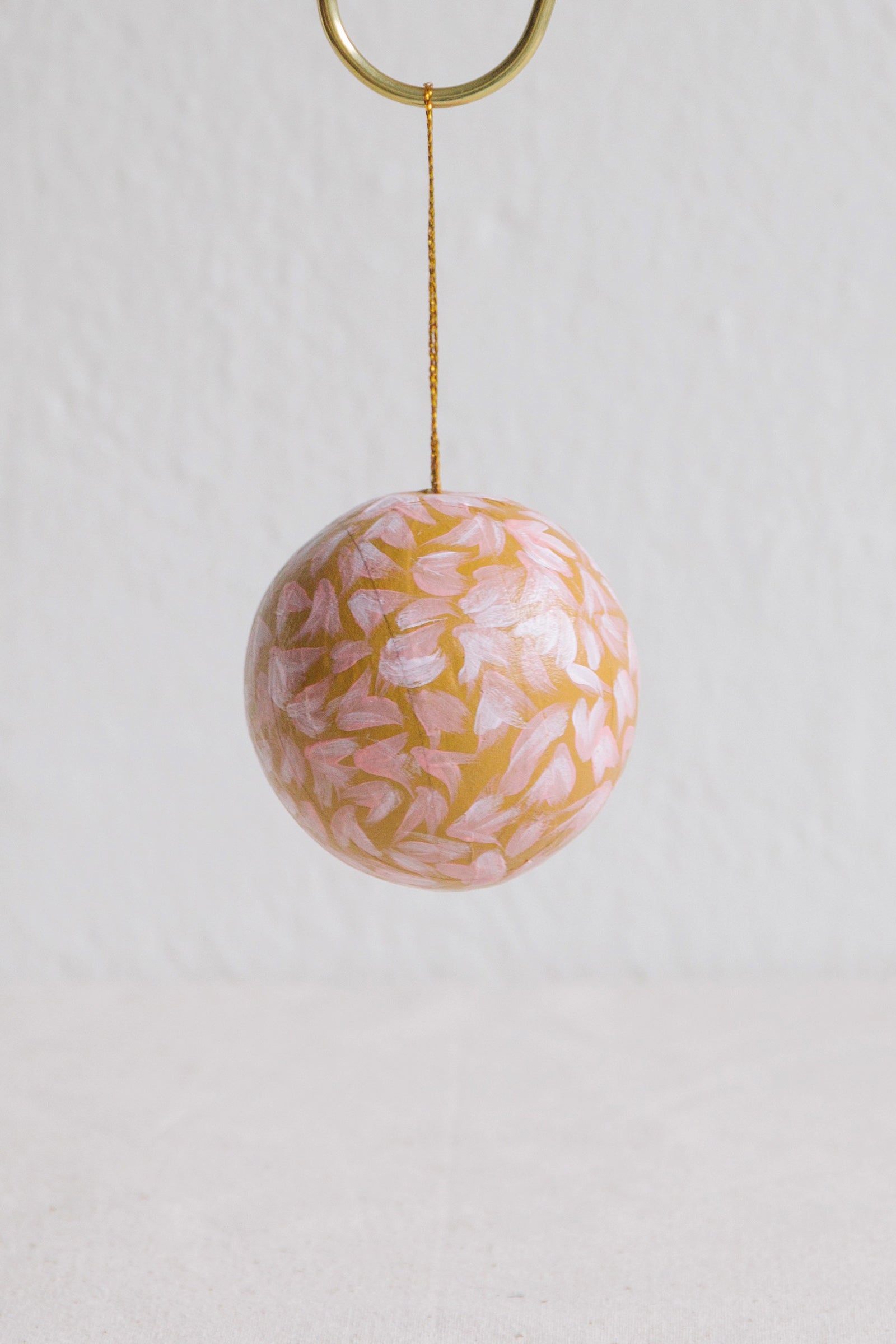 Hand Painted Bauble | Pink and Ochre