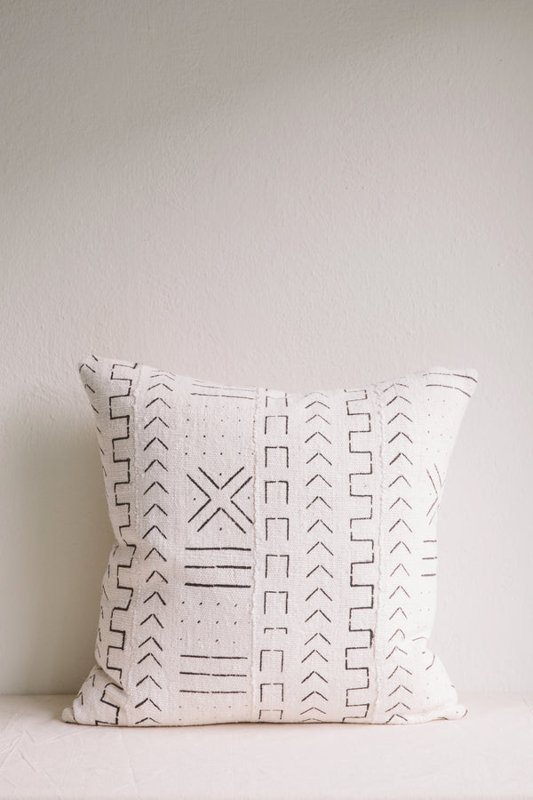 Esther White Mud Cloth Cushion