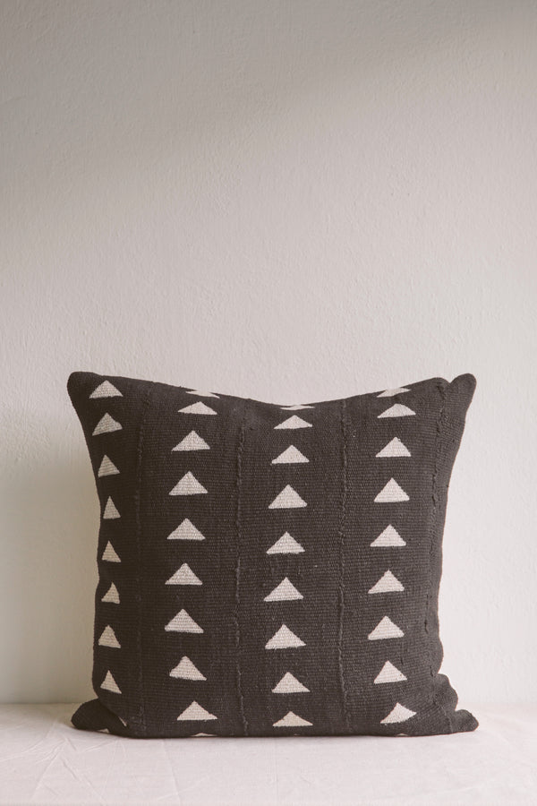 Vintage Mud Cloth Cushion | Esther | Black Triangles