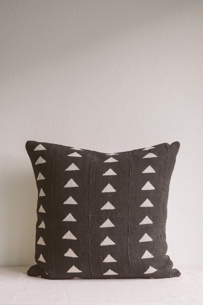Vintage Mud Cloth Cushion | Esther | Black Triangles