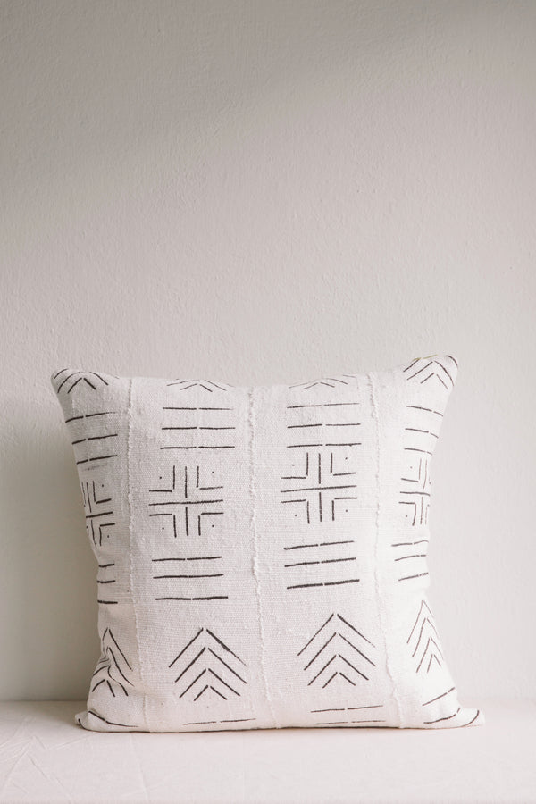 Esther White Mud Cloth Cushion