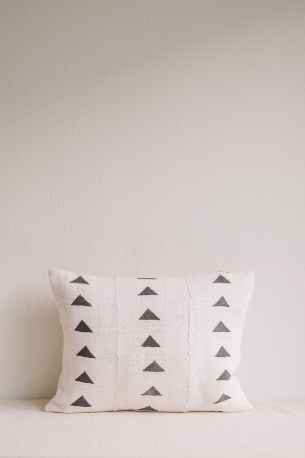 Emily White Triangle Mud Cloth Cushion