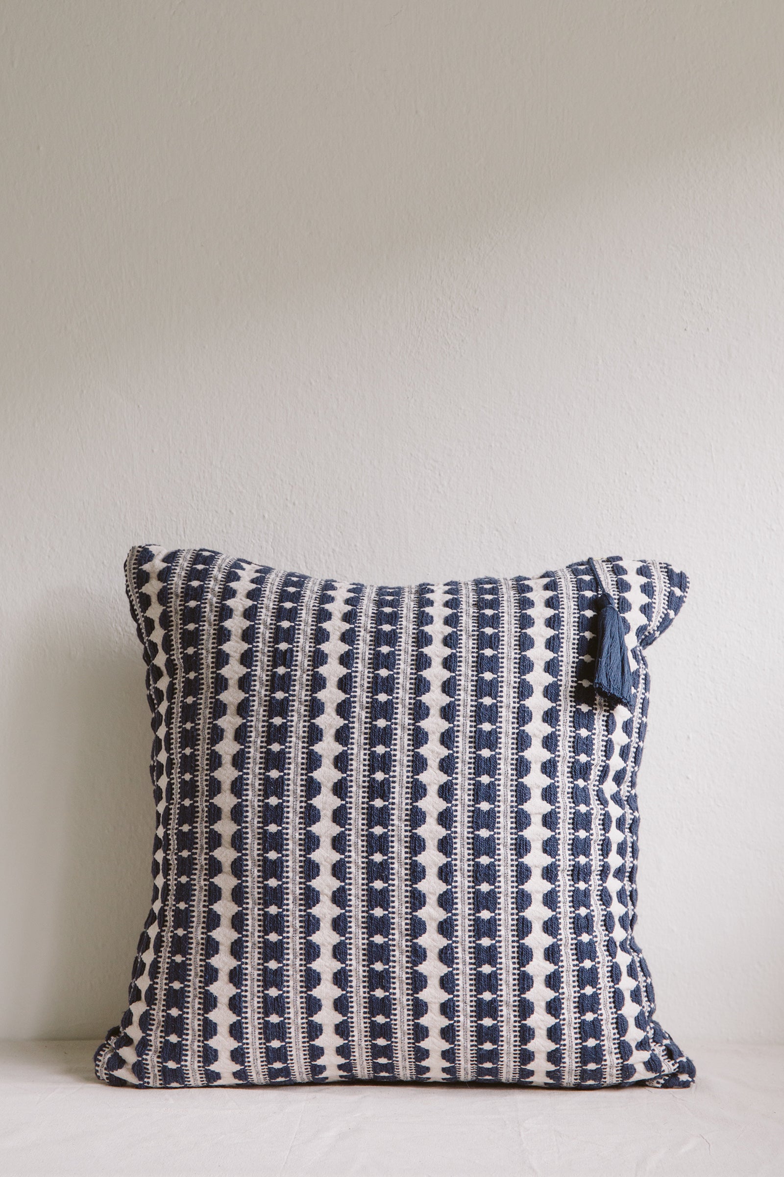 Lulu Navy Stripe Cushion-Cushion-Ondine Ash-Ondine Ash