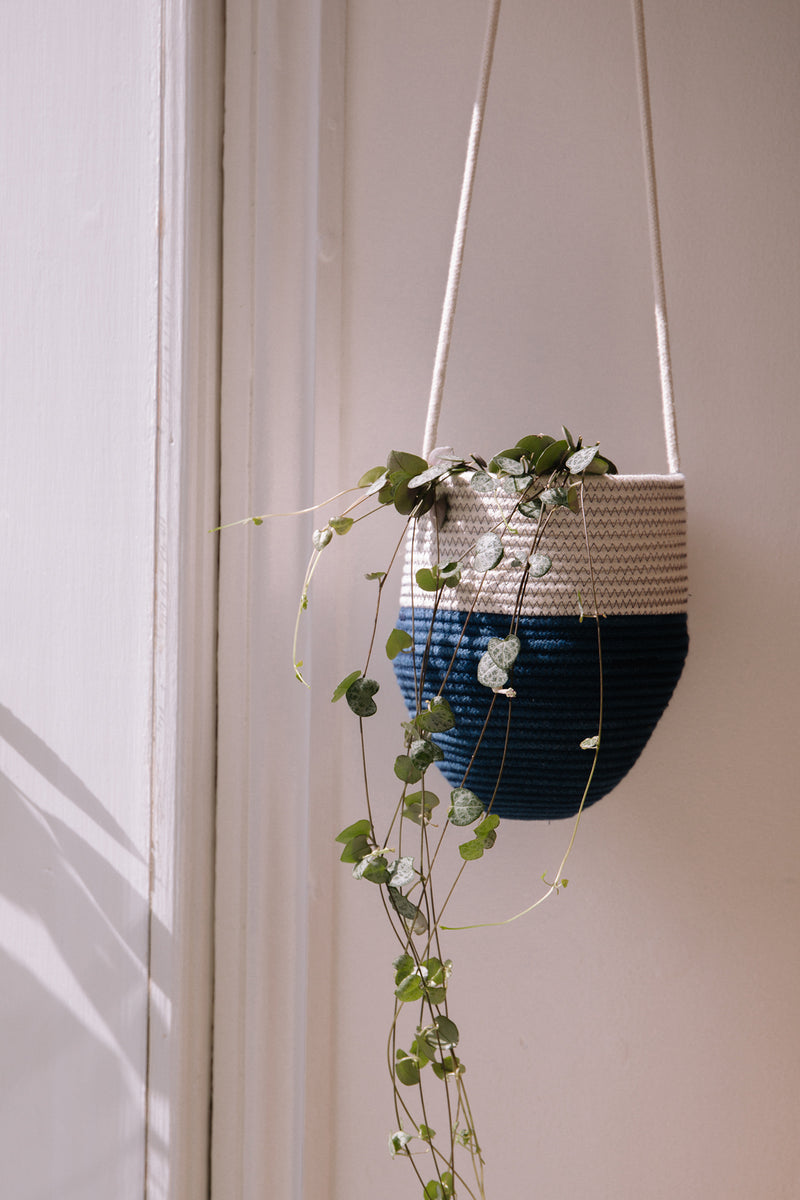 Hanging Basket Half Indigo