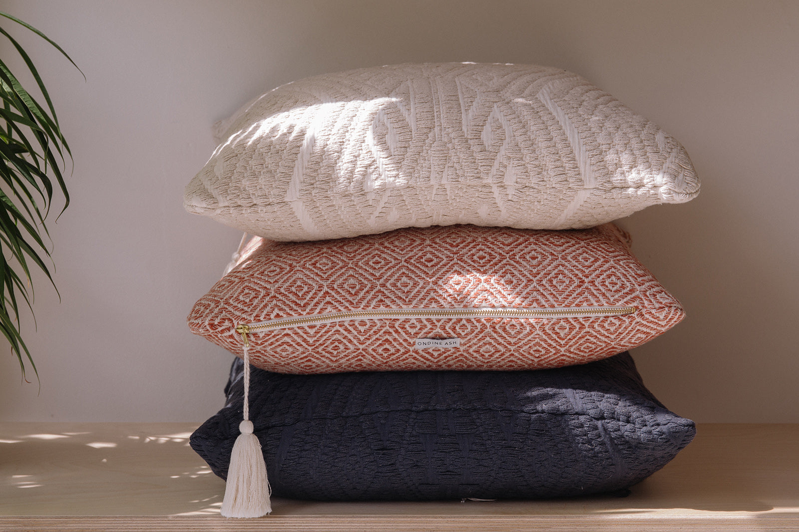 Lulu Blush Diamond Cushion-Cushion-Ondine Ash-Ondine Ash