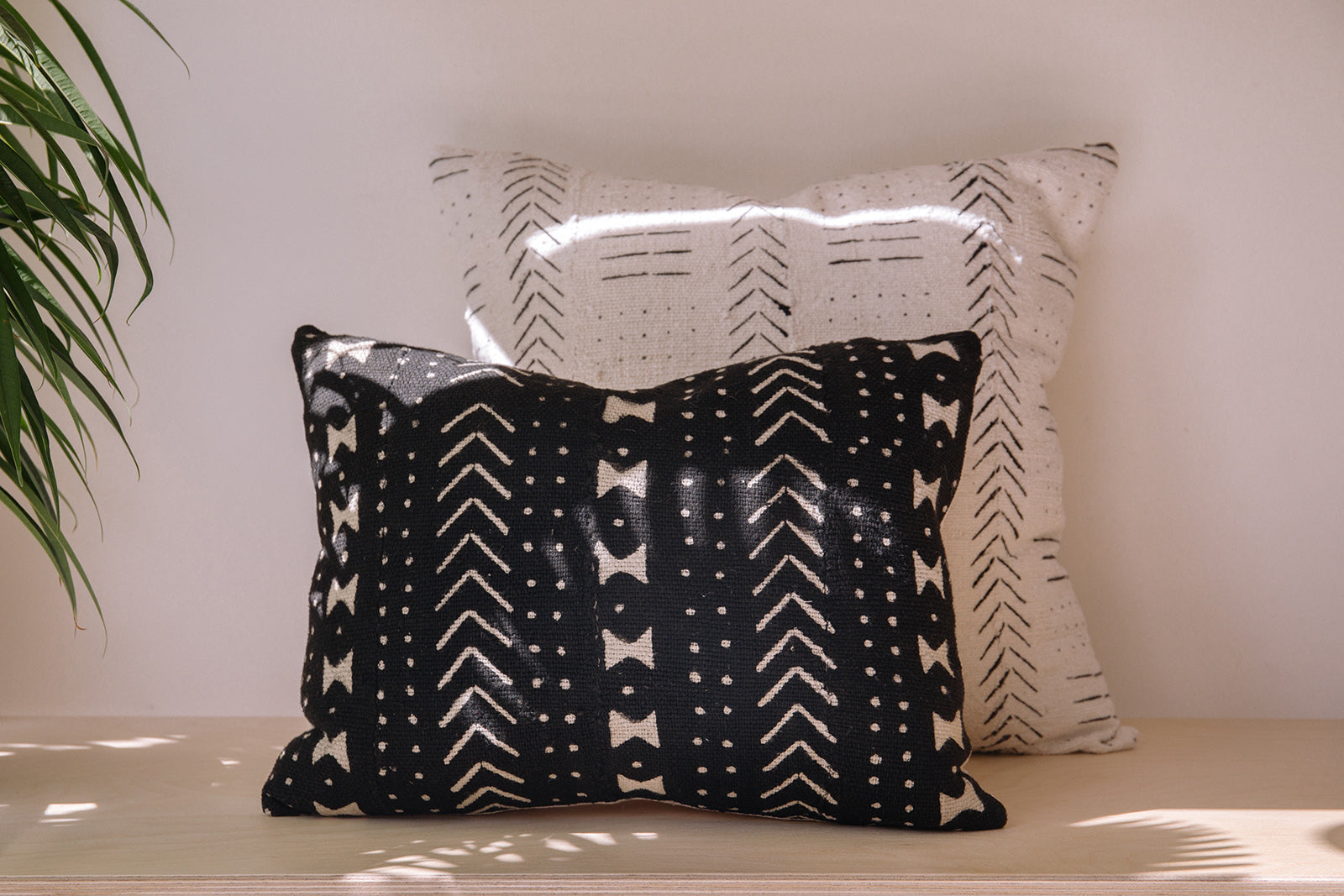 Emily Black Mud Cloth Cushion-Cushion-Ondine Ash-Ondine Ash