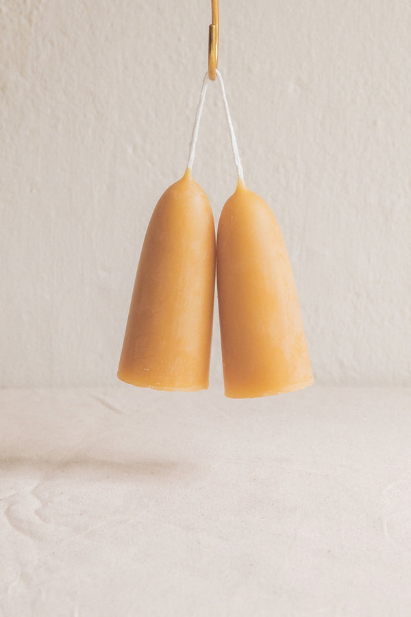 Beeswax Candles | Short Stubby Pair